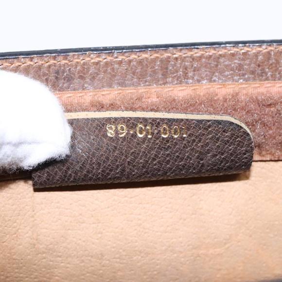 GUCCI GG Canvas Web Sherry Line Clutch Bag PVC Leather Beige Green Auth 90836 - Picture 12 of 16